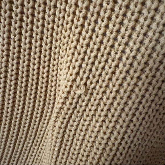 JENNI KAYNE Fisherman Organic Cotton V Neck Knit Sweater in Mustard Size Medium - Picture 8 of 11